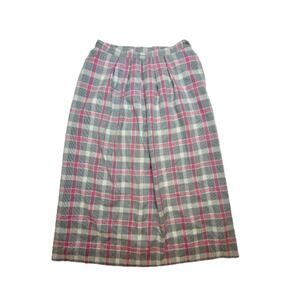 VTG Cottagecore Cabincore Plaid Silk Midi Skirt